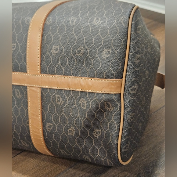 Vintage DIOR Honeycomb Weekender/Duffle/ Travel Bag W/ COA - Picture 10 of 16